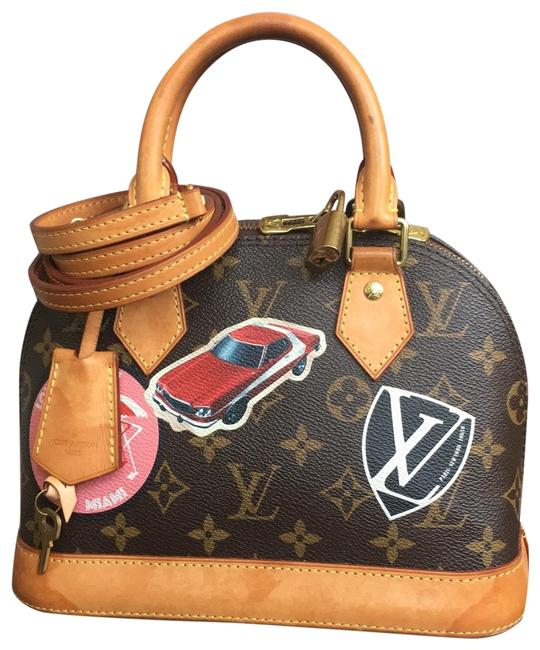 Louis Vuitton Alma Bb World Tour Brown Canvas Satchel