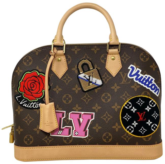 Louis Vuitton Alma Brown Coated Canvas Satchel