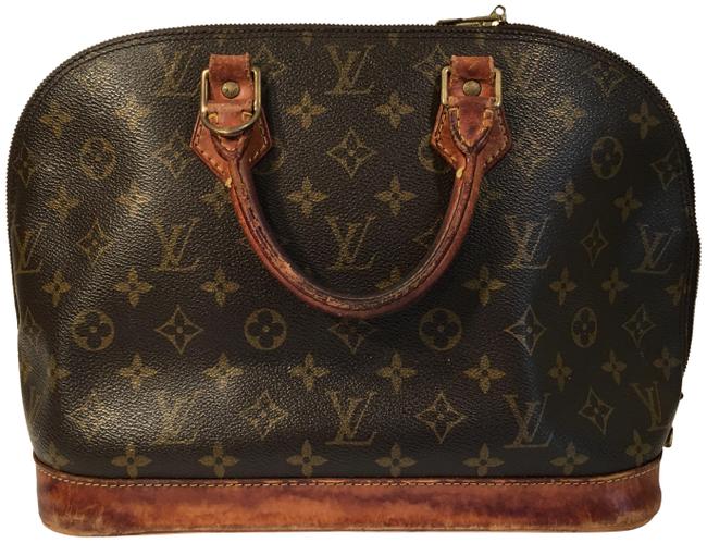 Louis Vuitton Alma Brown Monogram Canvas Satchel