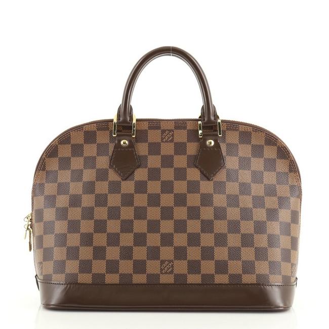 Louis Vuitton Alma Handbag Damier Pm Brown Canvas Satchel