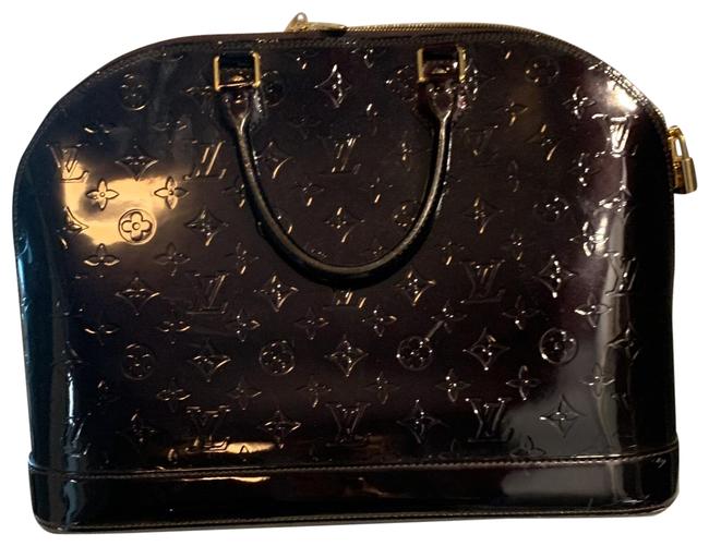 Louis Vuitton Alma Vernis Mm Purple Leather Satchel