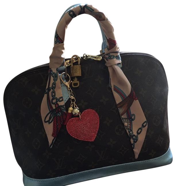 Louis Vuitton Alma Monogram Leather Custom Blue Satchel