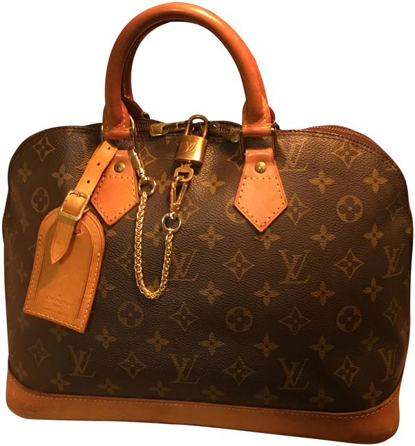 Louis Vuitton Alma Monogram Leather Satchel