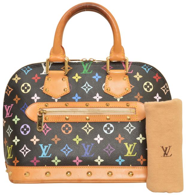 Louis Vuitton Alma Multicolor Mm Handbag M92646 Black Monogram Satchel
