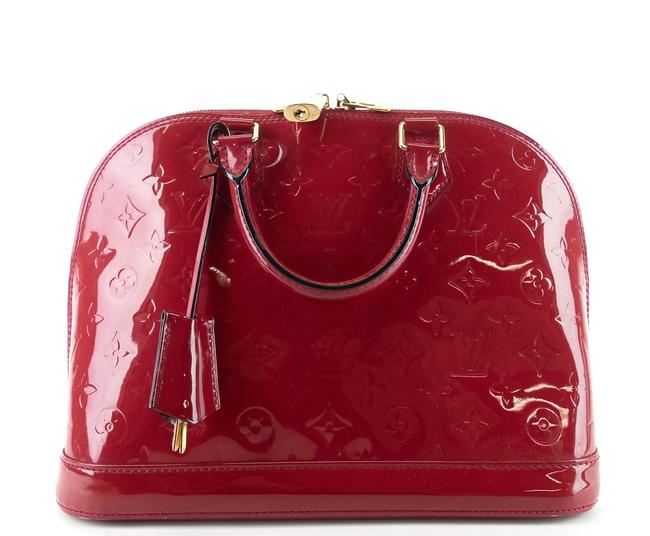 Louis Vuitton Alma Pm Griotte Monogram Vernis Leather Satchel