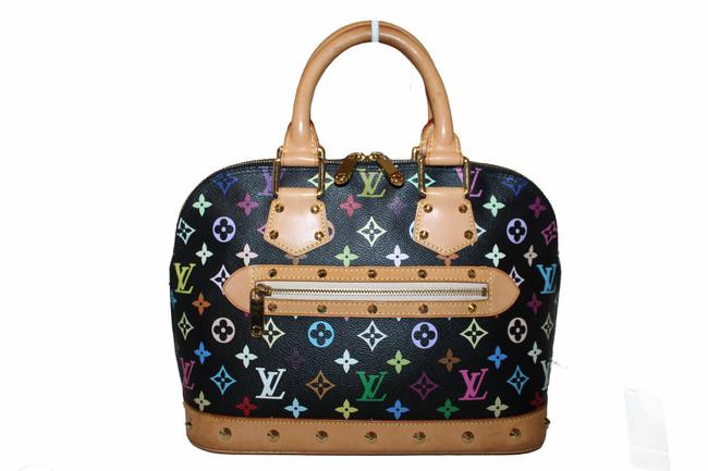 Louis Vuitton Alma Pm Hand Black Monogram Multicolore Canvas Tote