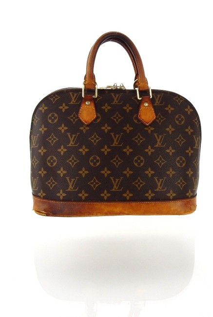 Louis Vuitton Alma Pm Tote Brown Monogram Canvas Leather Satchel