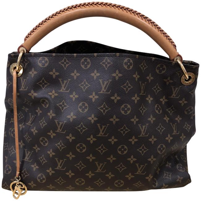 Louis Vuitton Artsy Mm Monogram Brown Canvas with Leather Handle Hobo Bag