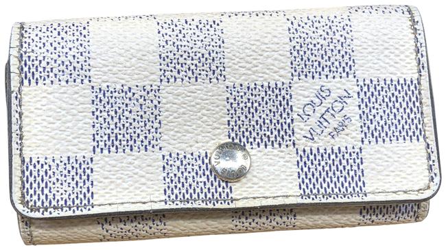 Louis Vuitton Azur Lv048 Damier Canvas 4 Key Holder Case Wallet