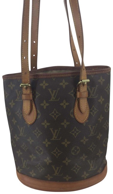 Louis Vuitton Bag Bucket Brown Coated Canvas Tote