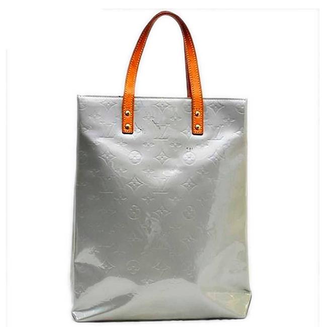 Louis Vuitton Bag Line Reed Mm Green Silver M91142 Gris Vernis Tote