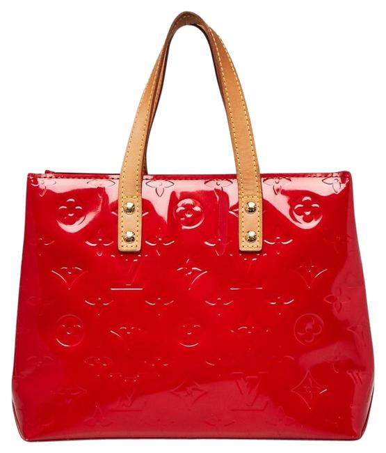 Louis Vuitton Bag Reade Monogram Vernis Pm Red Patent Leather Tote