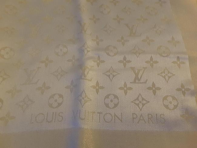 Louis Vuitton Beige Monogram Logo Shine Shawl Scarf Wrap