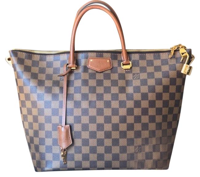 Louis Vuitton Belmont Damier Mm Ebene Brown Tan Tote