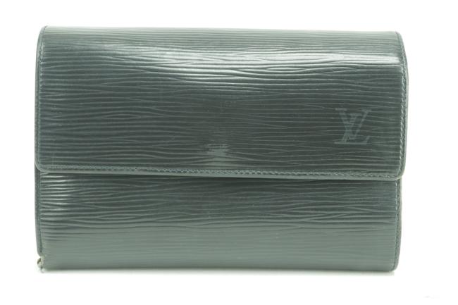 Louis Vuitton Black 28lk0109 Epi Noir Trifold Etui Papier Wallet
