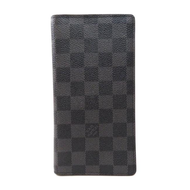 Louis Vuitton Black  Damier Canvas Long N62227 Portofeuille Men Wallet