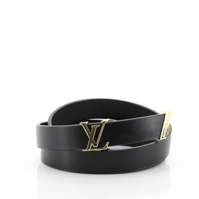Louis Vuitton Black Initiales Embossed Calfskin Thin Belt