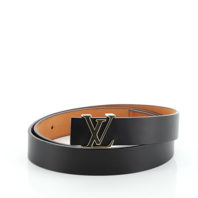 Louis Vuitton Black Initiales Leather Thin Belt