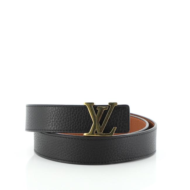 Louis Vuitton Black Initiales Reversible Leather Medium Belt