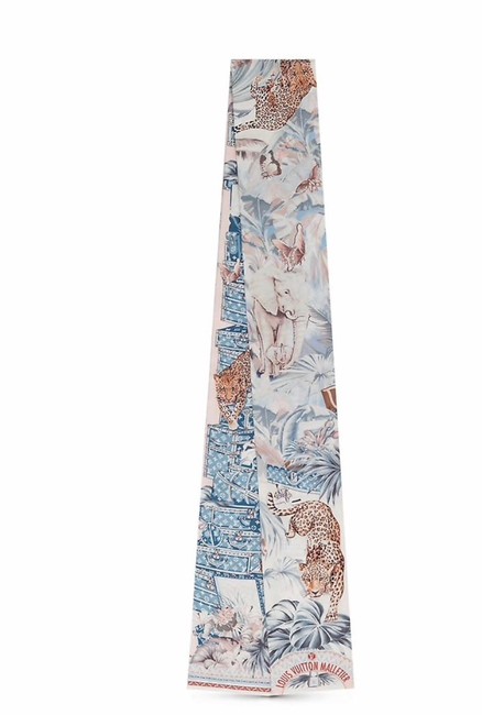 Louis Vuitton Blue Grey Voyage Extraordinaire Bandeau Scarf Wrap