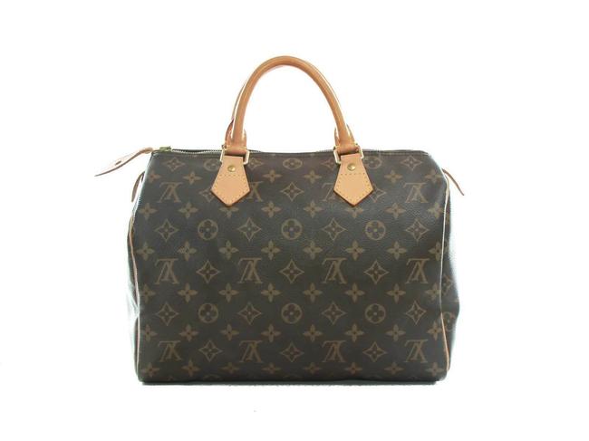 Louis Vuitton Boston Speedy 30 Handbag Brown Monogram Canvas Shoulder Bag