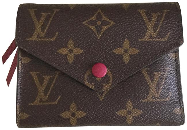 Louis Vuitton Brown Fuschia Victorine Monogram Wallet