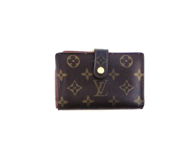 Louis Vuitton Brown Clutch Monogram Canvas Leather French Compact Snap Wallet