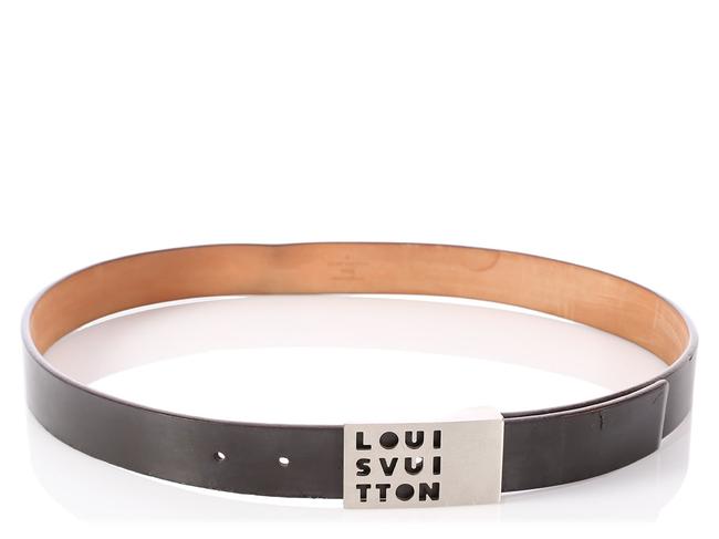 Louis Vuitton Brown Dark Leather Logo Cutout Belt