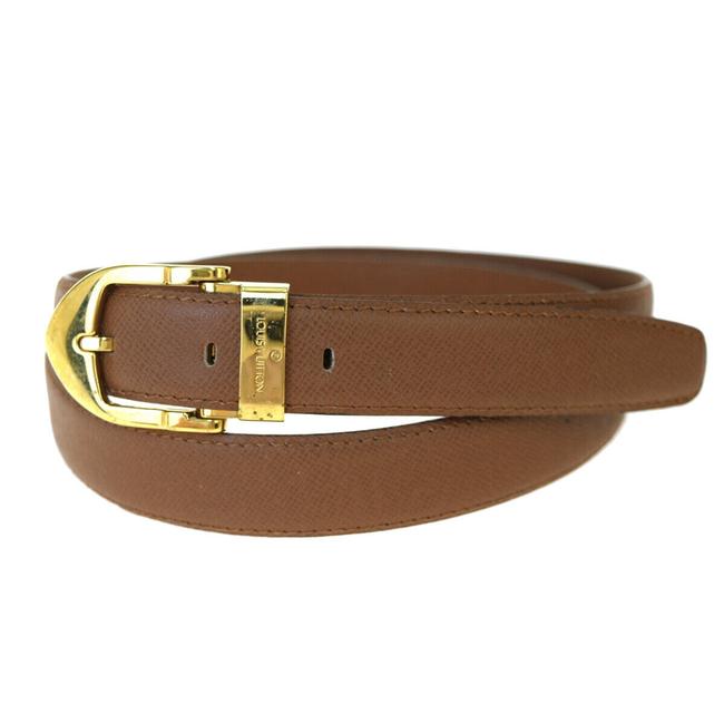 Louis Vuitton Brown Gold Ceinture Classic Buckle Leather Belt