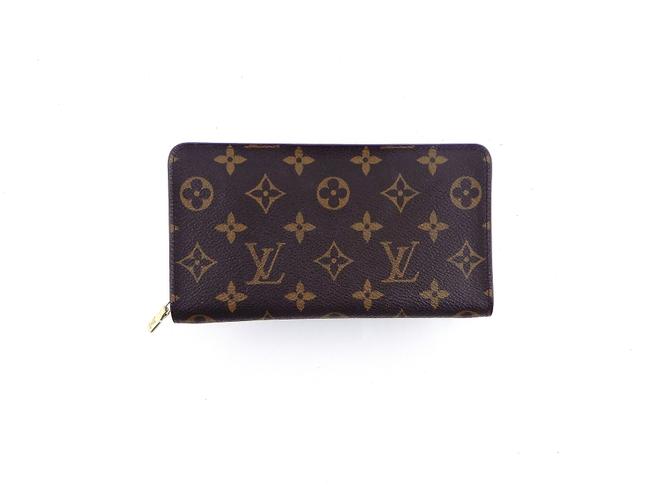 Louis Vuitton Brown Long Clutch Zippy Monogram Canvas Leather Zip Wallet