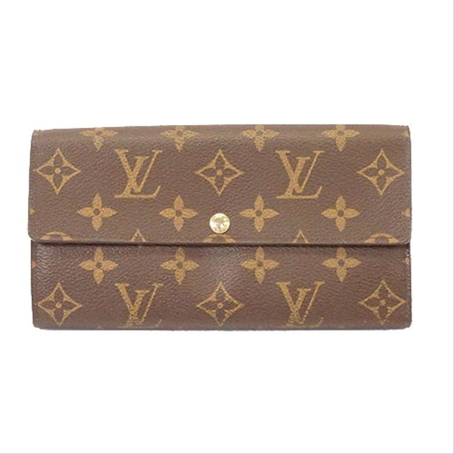 Louis Vuitton Brown Long Monogram M61734 Women Bi fold Wallet