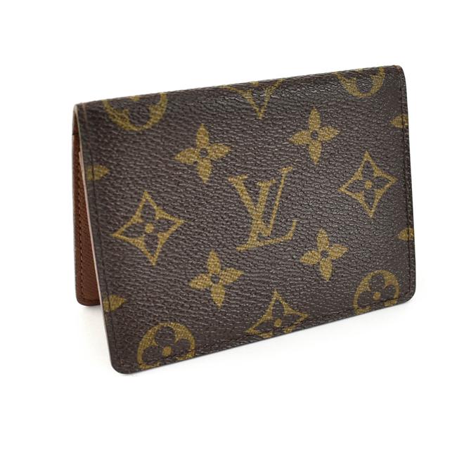 Louis Vuitton Brown "Lv" Logo Folding Card Id Tx Wallet