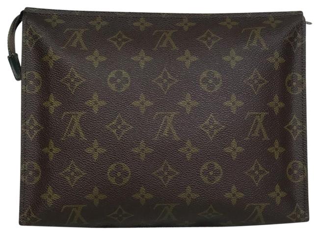 Louis Vuitton Brown Monogram Canvas Toiletry 26 Pouch #27471 Cosmetic Bag