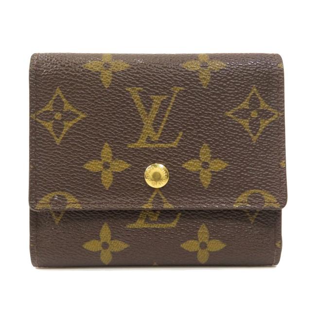 Louis Vuitton Brown  Monogram  Monogram Card Case Canvas Unisex Wallet