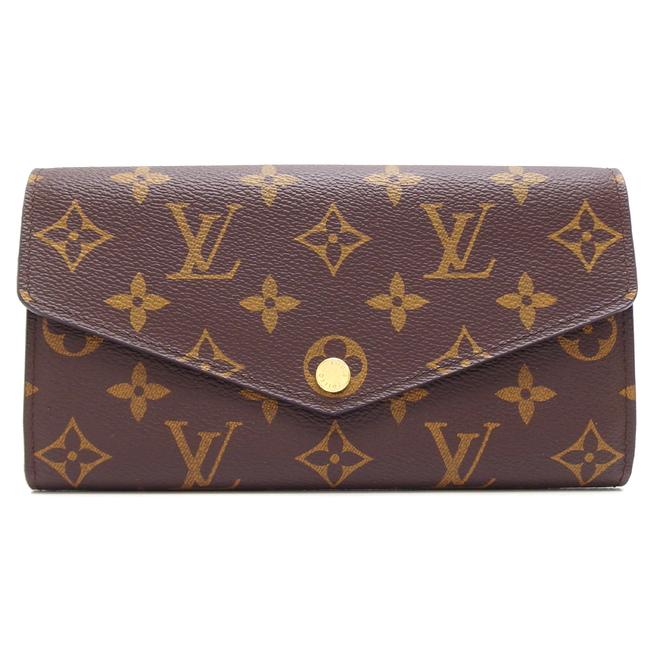 Louis Vuitton Brown Sarah Women Men Long M60531 Monogram Canvas Wallet