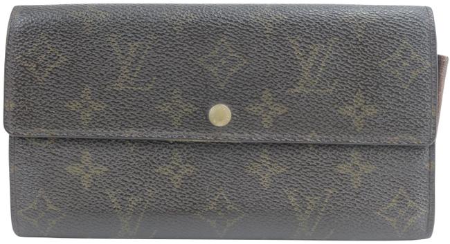 Louis Vuitton Brown Tresor Porte 8lk0120 Monogram Bifold Long Sarah Wallet