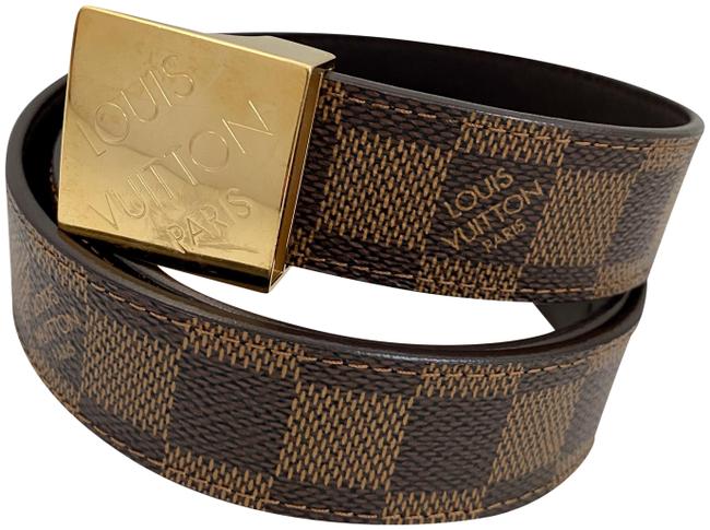 Louis Vuitton Brown Beige Damier Ebene Belt