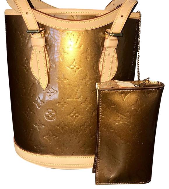 Louis Vuitton Bucket Monogram Vernis Bronze Leather Tote