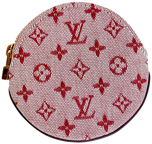 Louis Vuitton Burgundy Mini Lin Monogram Round Coin Purse 2la520 Wallet