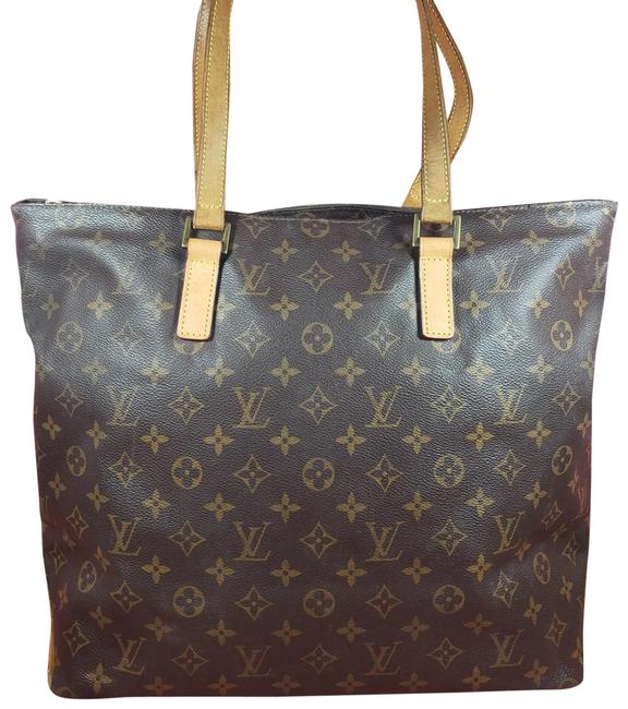Louis Vuitton Cabas Piano Monogram Brown Leather Tote