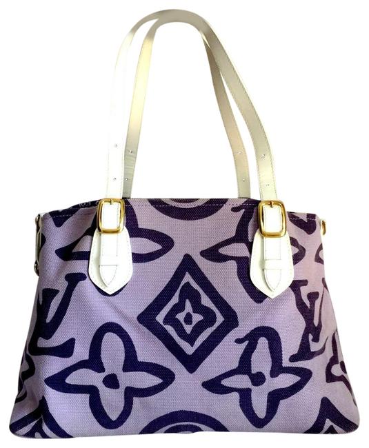 Louis Vuitton Cabas Tahitienne Purple Denim Shoulder Bag