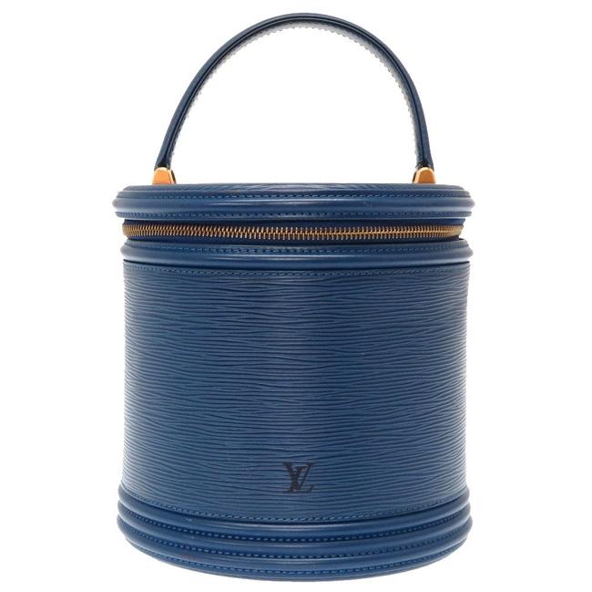 Louis Vuitton Cannes M48035 Handbag Lv 0125 Blue Epi Leather Satchel