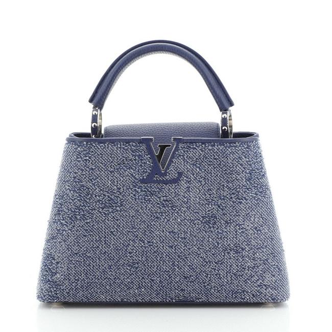 Louis Vuitton Capucines Bb Blue Sequins Satchel