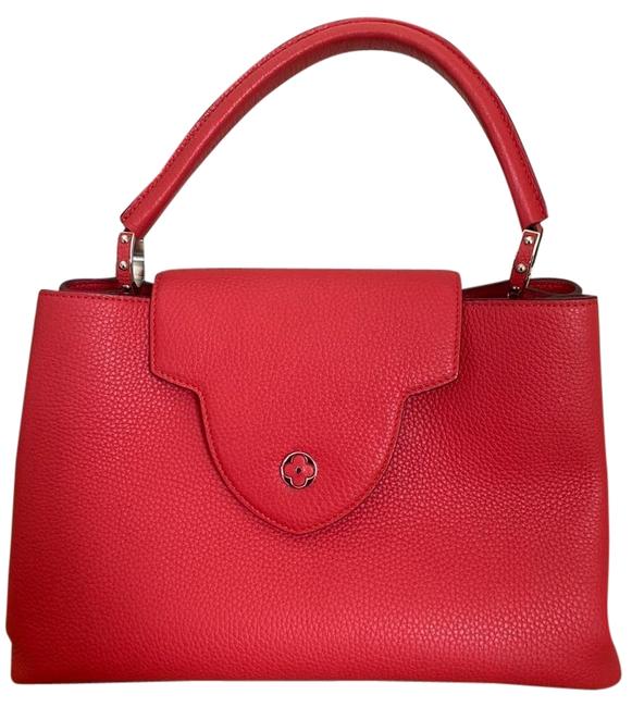 Louis Vuitton Capucines Mm Red Leather Tote