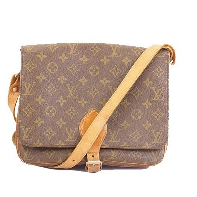 Louis Vuitton Cartouchiere Gm Large Brown Leather Cross Body Bag