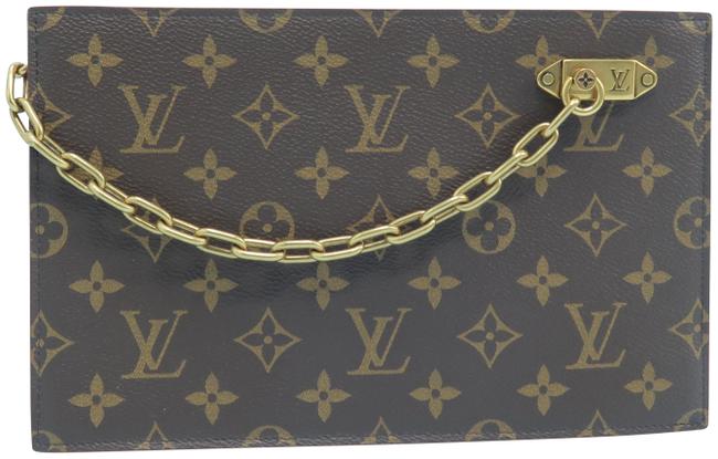 Louis Vuitton Chain Brown Monogram Canvas Clutch