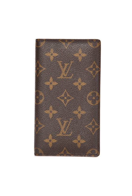 Louis Vuitton Checkbook Holder Brown Canvas Clutch
