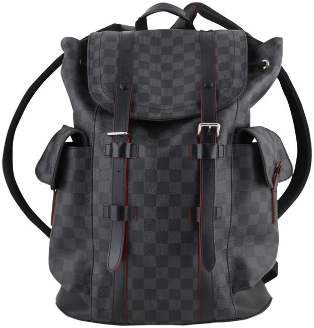 Louis Vuitton Christopher Damier Graphite Grey Black Coated Canvas Backpack