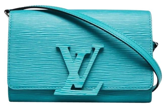 Louis Vuitton Clutch Pm Turquoise Blue Epi Leather Cross Body Bag