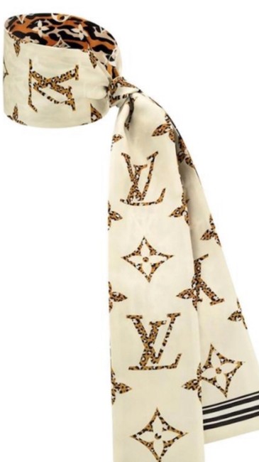 Louis Vuitton Cream Brown Bandeau Scarf Wrap